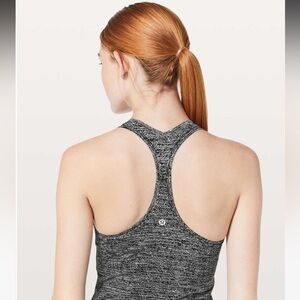 Lululemon Cool Racerback‎ II *Nulu Twillines White Black Size 12
